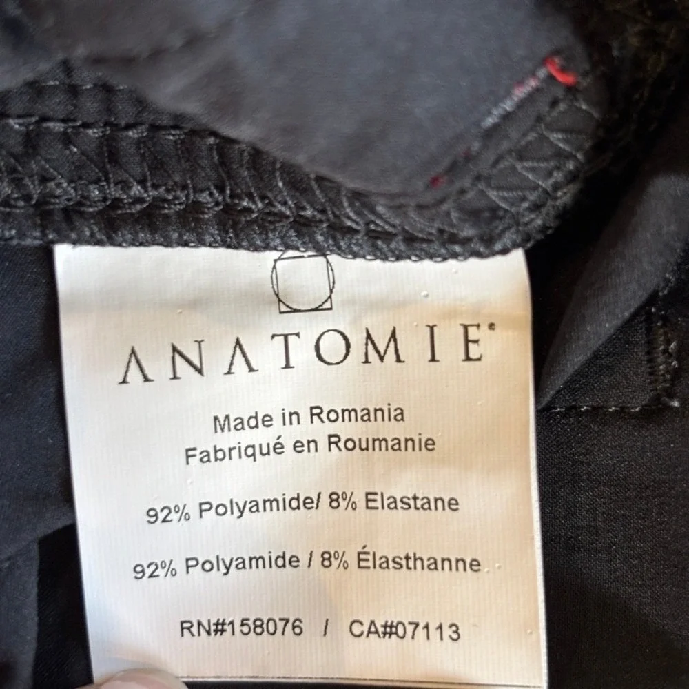Anatomie Luisa Stripe Skinny Pants Black w White Side Stripe Stretch Travel, S - Picture 5 of 7